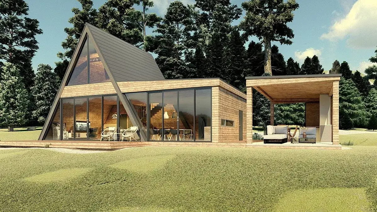 Maison A-frame en bois