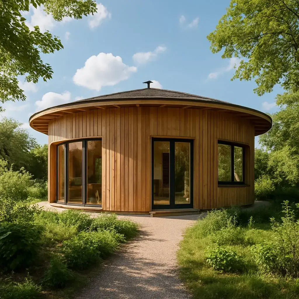 Maison ronde en bois, architecture atypique