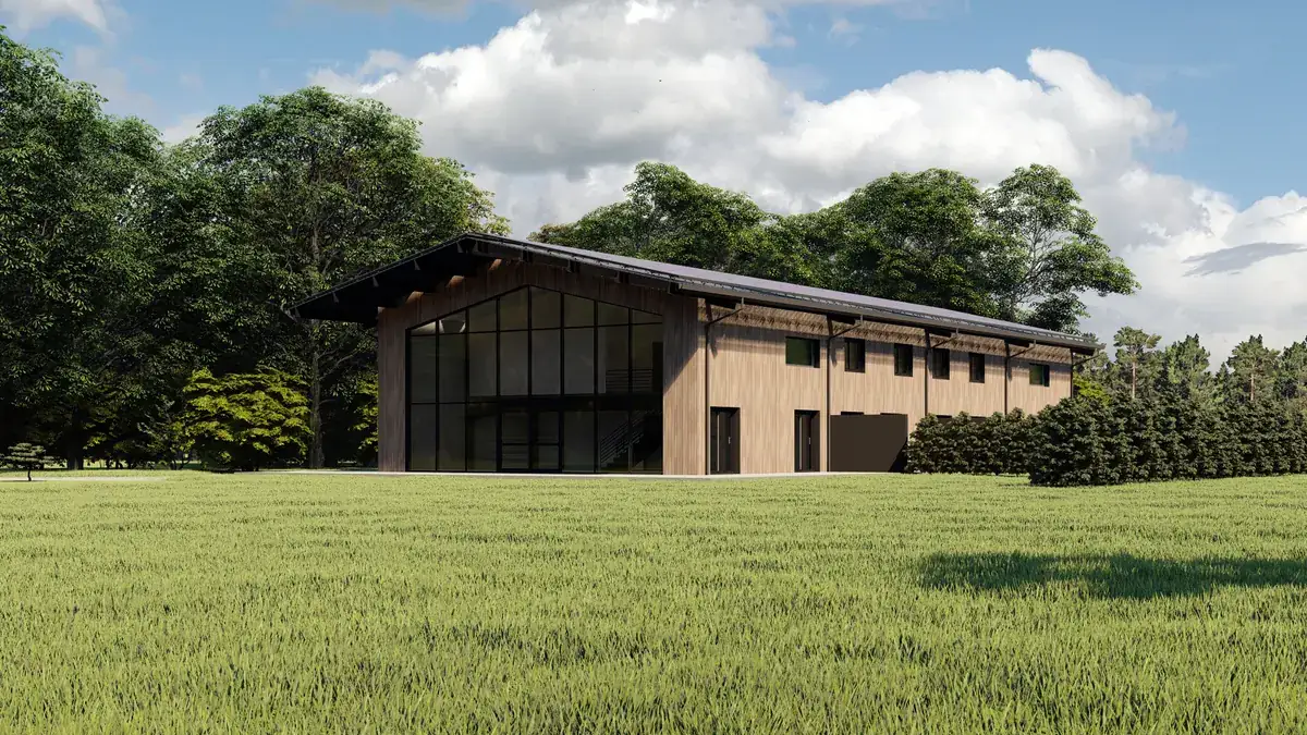Villa bioclimatique bois et verre avec toiture photovoltaïque